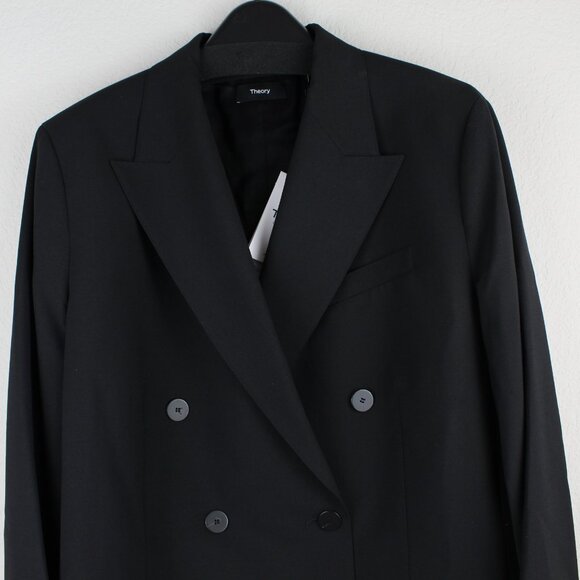 NWT Theory Double-Breasted Blazer in Stretch Wool - Picture 6 of 12